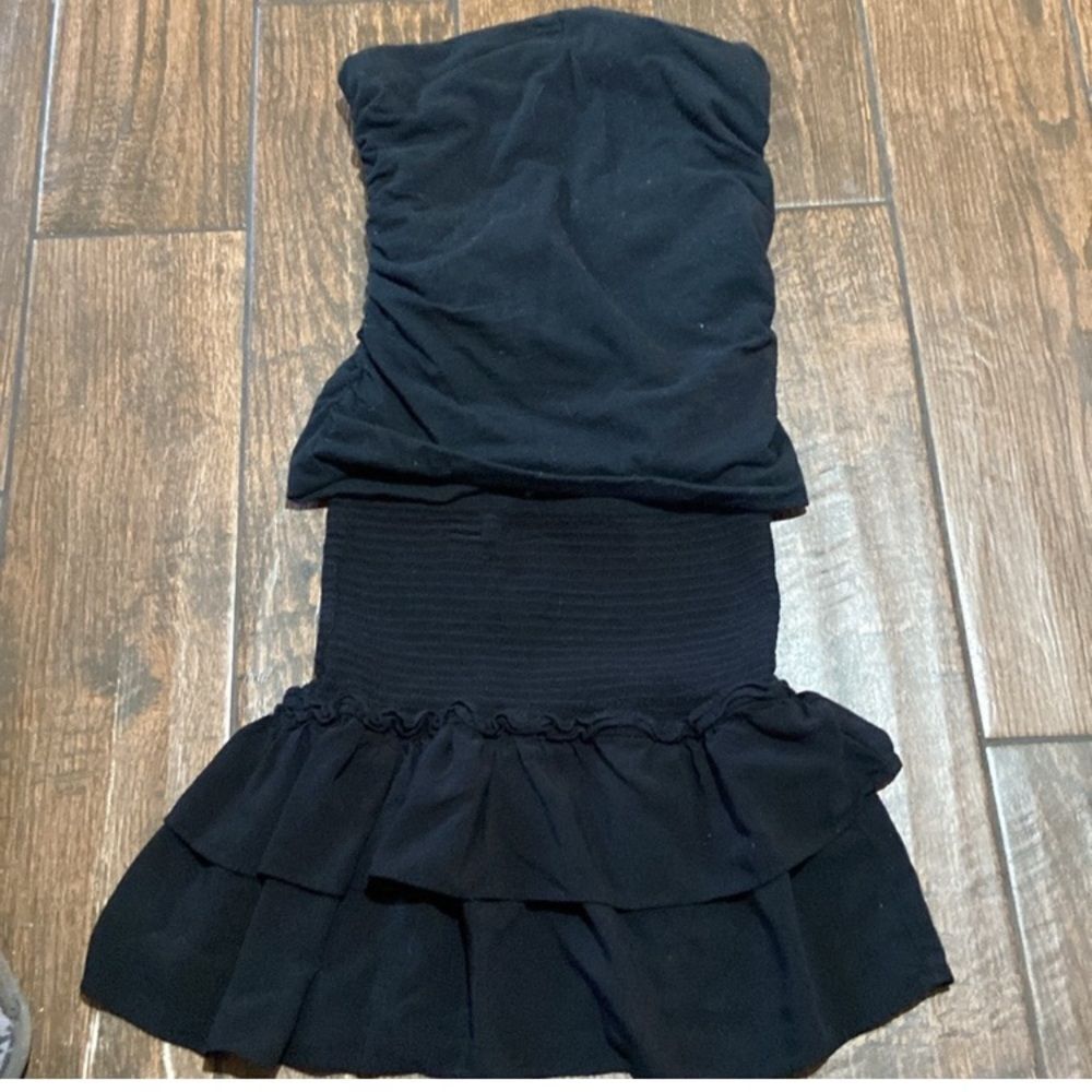 Set 2 Pc Black Ruffled Women's Skirt Forever 21 Size S Top Mossimo Size M